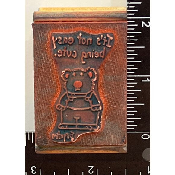 KIDSTAMPS NOT EASY BEING CUTE BEAR WOOD MOUNTED RUBBER STAMP BY SANDRA BOYNTON - Picture 2 of 7